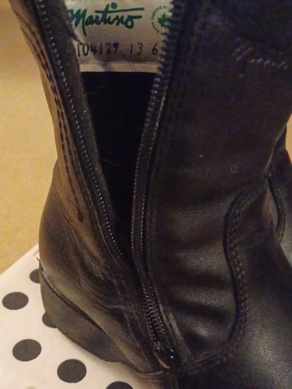 Martino Canada Black Leather Side-Zip Ankle Boots - Picture 2 of 7